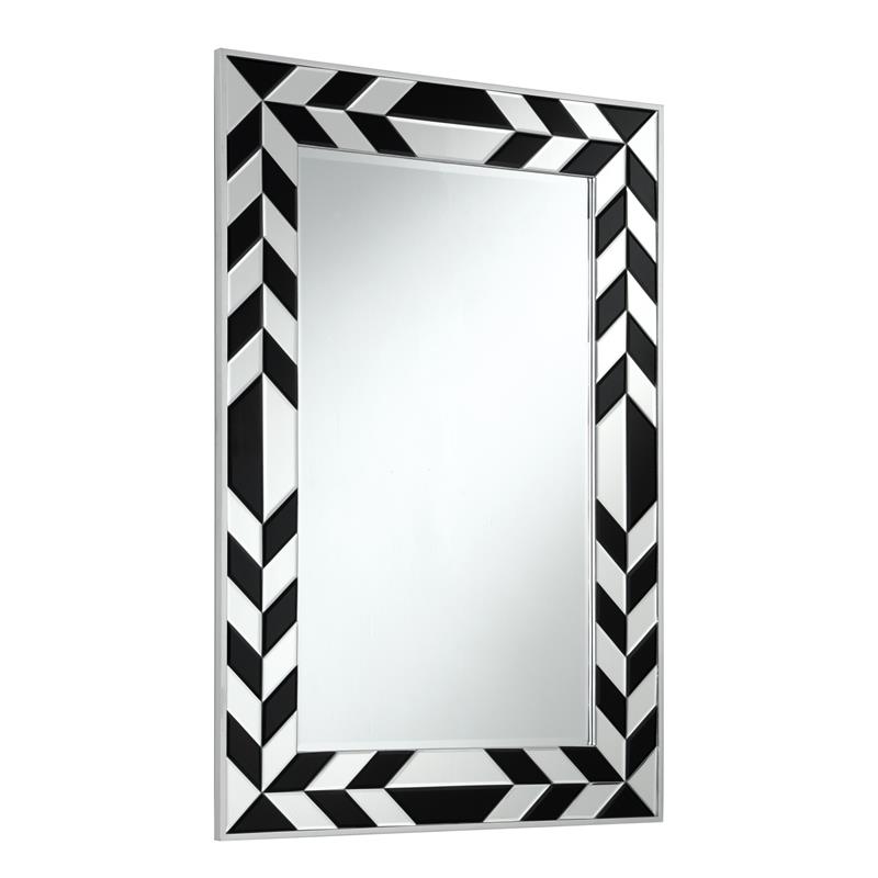 Zaria Mirror Accent Clear and Black Glass