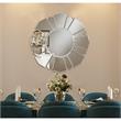 Emmalynn Evalyn Round Flower Shape Glass Silver Polished Accent Wall Mirror
