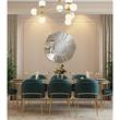 Emmalynn Evalyn Round Flower Shape Glass Silver Polished Accent Wall Mirror