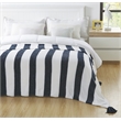 Viola Navy Acrylic 50x60 Inches 4 Corner Tassel Stripe Knit Throw Blanket