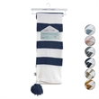 Viola Navy Acrylic 50x60 Inches 4 Corner Tassel Stripe Knit Throw Blanket