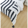 Viola Navy Acrylic 50x60 Inches 4 Corner Tassel Stripe Knit Throw Blanket