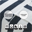 Viola Navy Acrylic 50x60 Inches 4 Corner Tassel Stripe Knit Throw Blanket