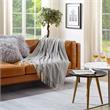Nalani Light Grey Acrylic 50x60 Inches Faux Cashmere Fringe  Throw Blanket