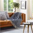 Nalani Navy Acrylic 50x60 Inches Faux Cashmere Fringe Throw Blanket