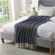Nalani Navy Acrylic 50x60 Inches Faux Cashmere Fringe Throw Blanket