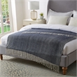 Nalani Navy Acrylic 50x60 Inches Faux Cashmere Fringe Throw Blanket