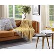 Nalani Yellow Acrylic 50x60 Inches Faux Cashmere Fringe Throw Blanket