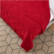 Jamar Red Polyester 50x60 Inches Chenille Diamond Cable Cozy Knit Throw Blanket