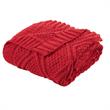 Jamar Red Polyester 50x60 Inches Chenille Diamond Cable Cozy Knit Throw Blanket