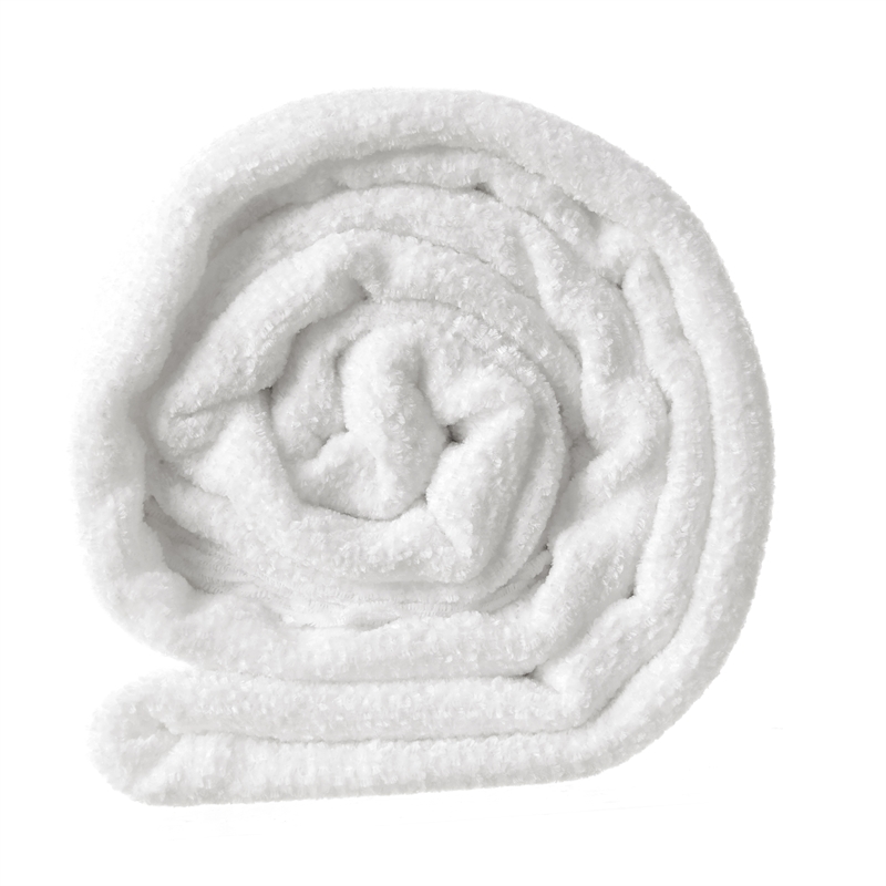 Derick White Polyester 50x60 Inches Chenille Tassel Knit Throw Blanket