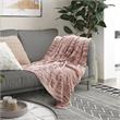 Mayra Blush Polyester 50x60 Inches Space Dye Chenille Cozy and Lightweight Throw