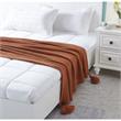 Margo Rust Acrylic 50x60 Inches Wool-like 4 Corner Tassel Knit Throw Blanket