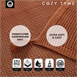 Margo Rust Acrylic 50x60 Inches Wool-like 4 Corner Tassel Knit Throw Blanket