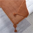 Margo Rust Acrylic 50x60 Inches Wool-like 4 Corner Tassel Knit Throw Blanket