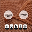 Margo Rust Acrylic 50x60 Inches Wool-like 4 Corner Tassel Knit Throw Blanket