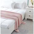 Margo Blush Acrylic 50x60 Inches Wool-like 4 Corner Tassel Knit Throw Blanket