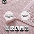 Margo Blush Acrylic 50x60 Inches Wool-like 4 Corner Tassel Knit Throw Blanket