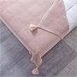 Margo Blush Acrylic 50x60 Inches Wool-like 4 Corner Tassel Knit Throw Blanket