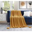 Margo Yellow Acrylic 50x60 Inches Wool-like 4 Corner Tassel Knit Throw Blanket