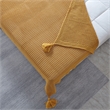 Margo Yellow Acrylic 50x60 Inches Wool-like 4 Corner Tassel Knit Throw Blanket