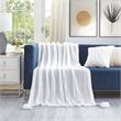 Margo White Acrylic 50x60 Inches Wool-like 4 Corner Tassel Knit Throw Blanket