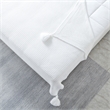 Margo White Acrylic 50x60 Inches Wool-like 4 Corner Tassel Knit Throw Blanket