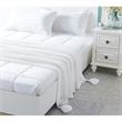 Margo White Acrylic 50x60 Inches Wool-like 4 Corner Tassel Knit Throw Blanket