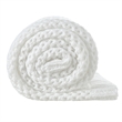 Margo White Acrylic 50x60 Inches Wool-like 4 Corner Tassel Knit Throw Blanket