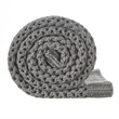 Margo Grey Acrylic 50x60 Inches Wool-like 4 Corner Tassel Knit Throw Blanket