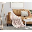 Krish  Blush Acrylic 50x60 Inches Faux Mohair Tassels Knit Throw Blanket