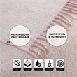 Krish  Blush Acrylic 50x60 Inches Faux Mohair Tassels Knit Throw Blanket