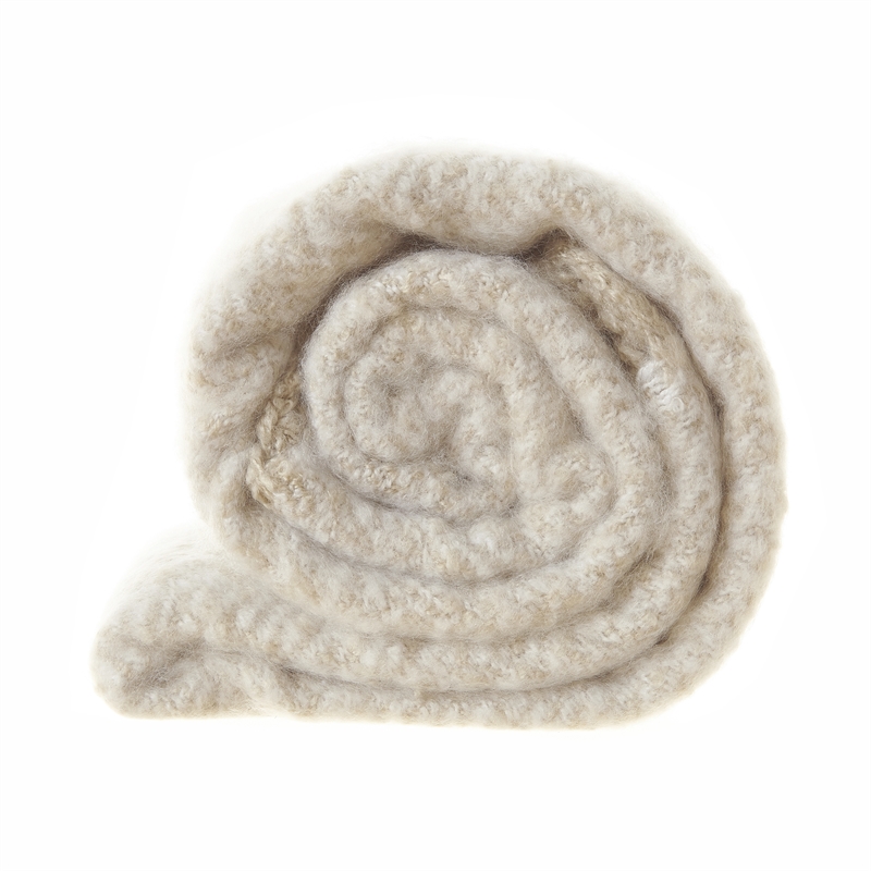 Krish Sand Acrylic 50x60 Inches Faux Mohair Tassels Knit Throw Blanket