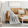 Krish Light Grey Acrylic 50x60 Inches Faux Mohair Tassels Knit Throw Blanket