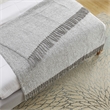 Krish Light Grey Acrylic 50x60 Inches Faux Mohair Tassels Knit Throw Blanket