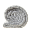 Krish Light Grey Acrylic 50x60 Inches Faux Mohair Tassels Knit Throw Blanket
