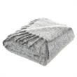 Krish Light Grey Acrylic 50x60 Inches Faux Mohair Tassels Knit Throw Blanket
