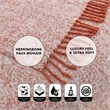 Krish Rust Acrylic 50x60 Inches Faux Mohair Tassels Knit Throw Blanket