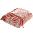 Krish Rust Acrylic 50x60 Inches Faux Mohair Tassels Knit Throw Blanket