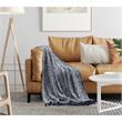 Krish Navy Acrylic 50x60 Inches Faux Mohair Tassels Knit Throw Blanket