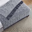 Krish Navy Acrylic 50x60 Inches Faux Mohair Tassels Knit Throw Blanket