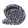 Krish Navy Acrylic 50x60 Inches Faux Mohair Tassels Knit Throw Blanket