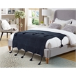 Tianna Navy Acrylic 50x60 Inches Wool-like Tassels Knit Throw Blanket