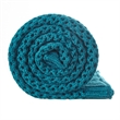 Margo Teal Acrylic 50x60 Inches Wool-like 4 Corner Tassel Knit Throw Blanket