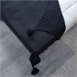 Margo Navy Acrylic 50x60 Inches Wool-like 4 Corner Tassel Knit Throw Blanket