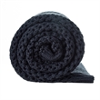 Margo Navy Acrylic 50x60 Inches Wool-like 4 Corner Tassel Knit Throw Blanket