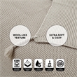 Tianna Sand Acrylic 50x60 Inches Wool-like Tassels Knit Throw Blanket