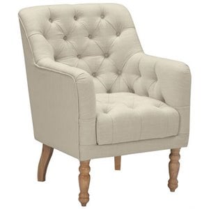 Rayleigh  Accent Chair Light  Beige Linen Upholstered Flared  Arms