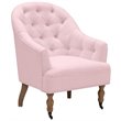 Jamiyah Accent Chair Pink Linen Upholstered Curved Back