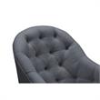 Jamiyah Accent Chair Dark Gray Linen Upholstered Curved Back